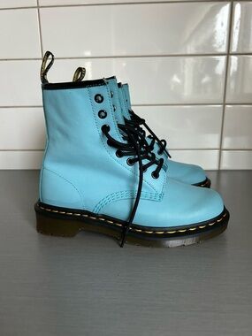 Dr. Martens 1460 Women’s Lace-Up Light Blue Leather Boots